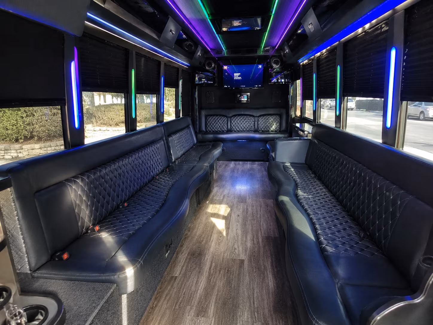 beaverton 15 passenger party bus interior