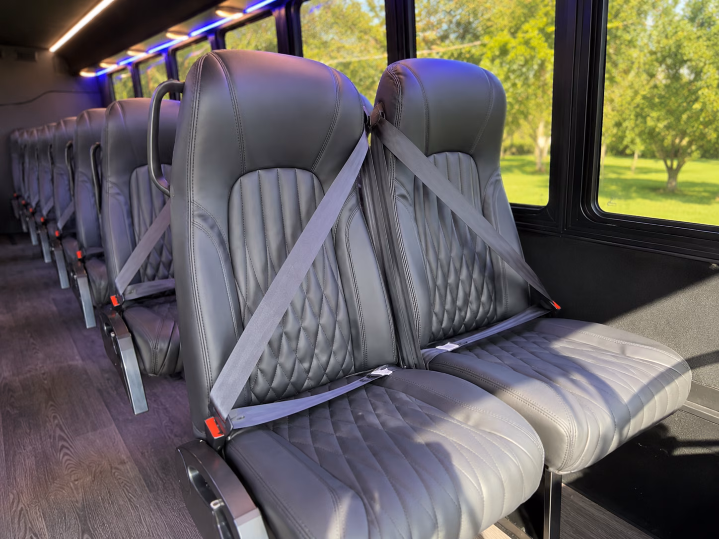 beaverton 18 passenger minibus inside