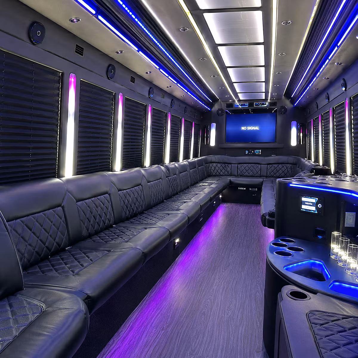 beaverton 30 passenger party bus inside