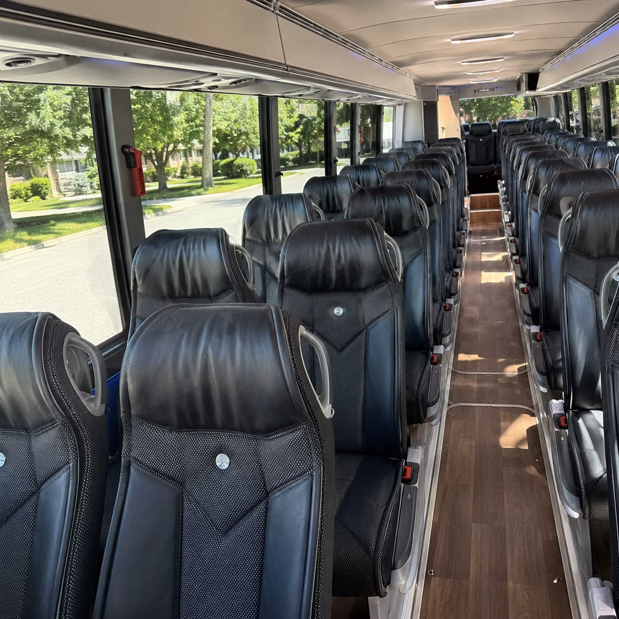 beaverton 40 passenger charter bus inside