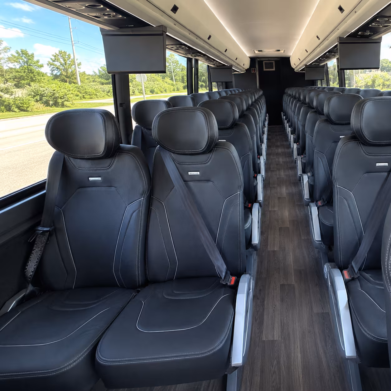 beaverton 47 passenger charter bus inside