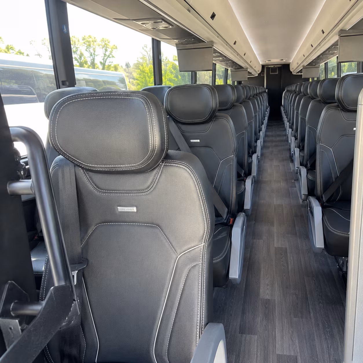 beaverton 47 passenger charter bus interior
